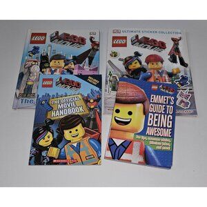 4 Lego Movie Books Lot Stickers Emmet's Guide Official Movie Handbook DK